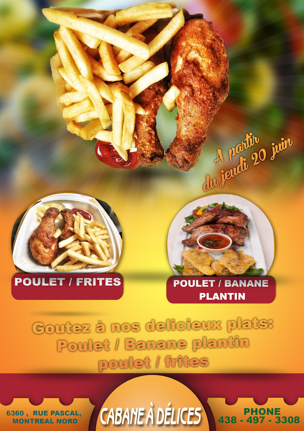 CABANE À DÉLICES | restaurant | 6360 Rue Pascal, Montréal-Nord, QC H1G 1T6, Canada | 4384973308 OR +1 438-497-3308