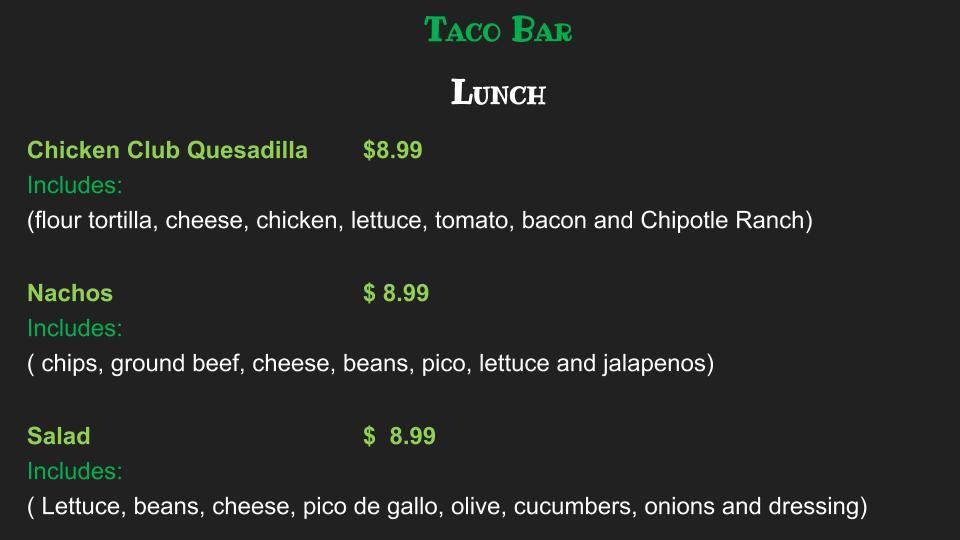 Taco Bar | restaurant | 982 Railroad Ave, Bridgeport, CT 06605, USA | 2035499060 OR +1 203-549-9060