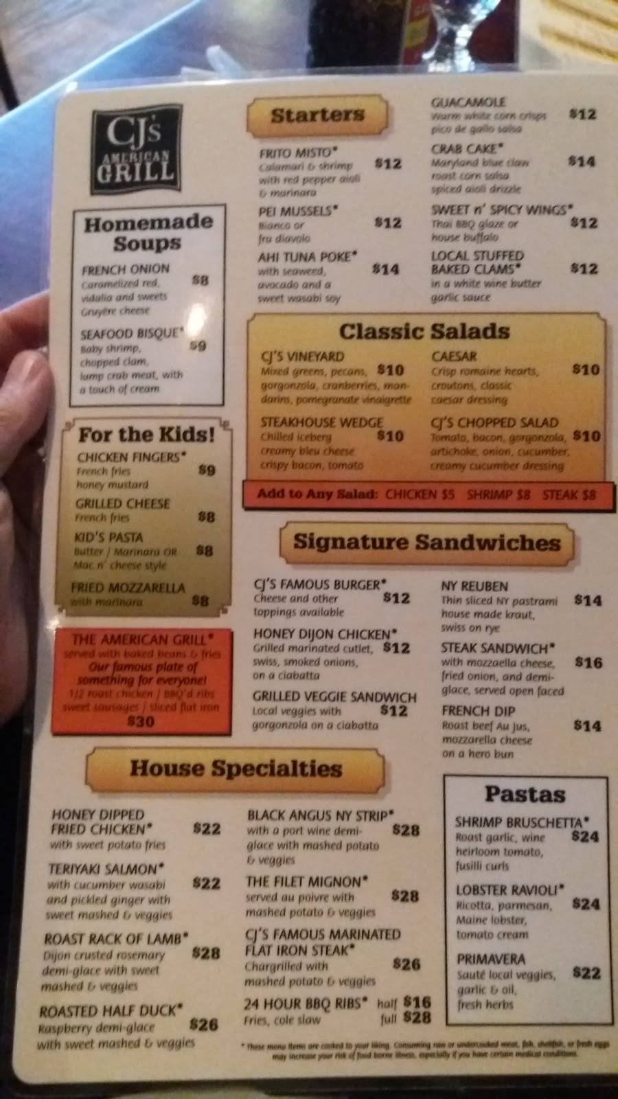 CJs American Grill | restaurant | 10095 Main Rd, Mattituck, NY 11952, USA | 6313155311 OR +1 631-315-5311