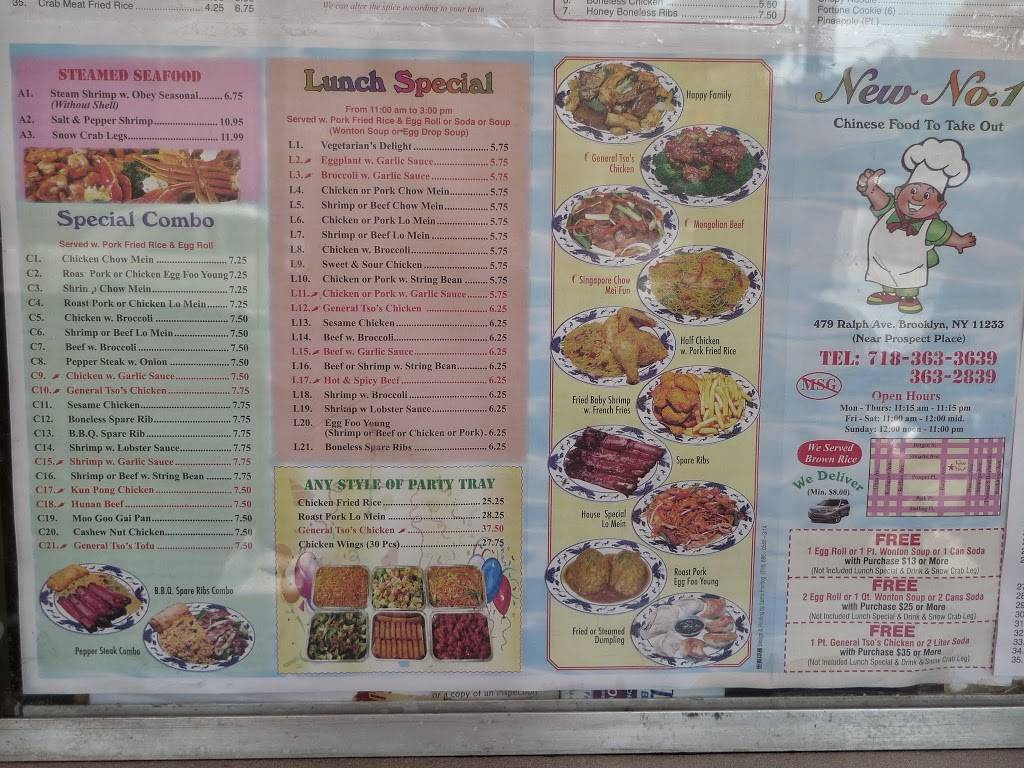 No 1 | restaurant | 479 Ralph Ave, Brooklyn, NY 11233, USA | 7183633639 OR +1 718-363-3639