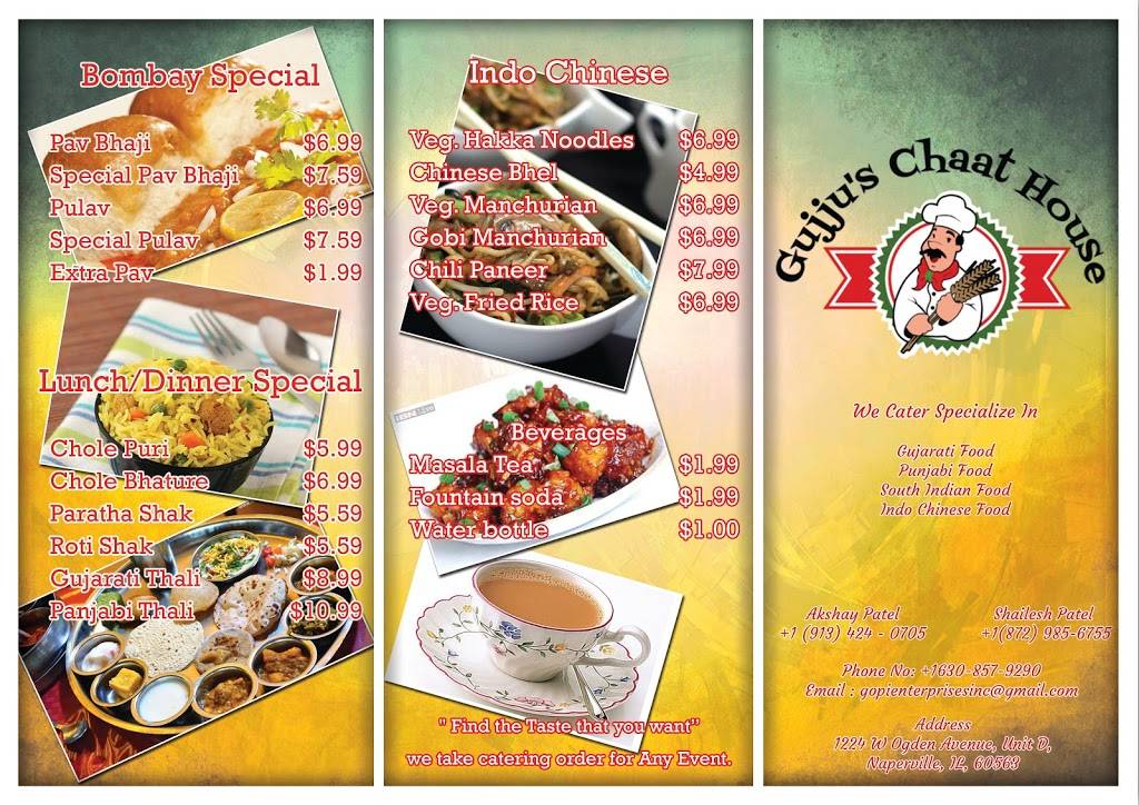 Gujjus Chaat House | restaurant | 1224 W Ogden Ave Unit D, Naperville, IL 60563, USA | 6308579290 OR +1 630-857-9290
