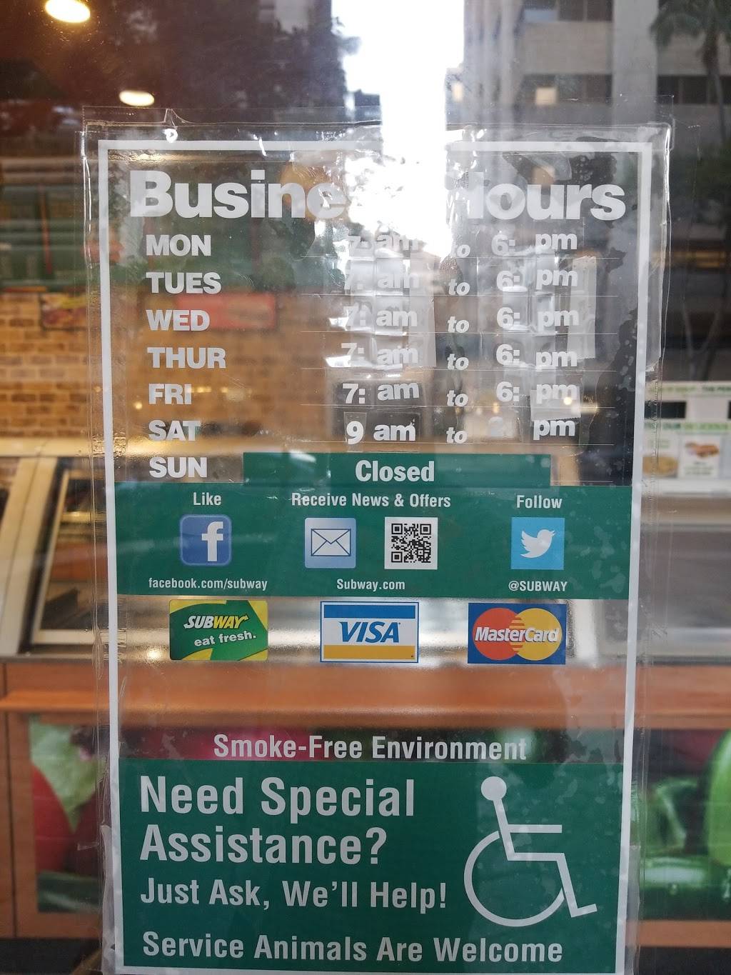 Subway | meal takeaway | 220 S King St Suite 15, Honolulu, HI 96813, USA | 8085363957 OR +1 808-536-3957