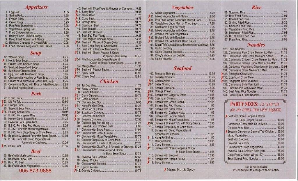 Choys Chinese Restaurant | restaurant | 118 Guelph St, Halton Hills, ON L7G 4A3, Canada | 9058739688 OR +1 905-873-9688