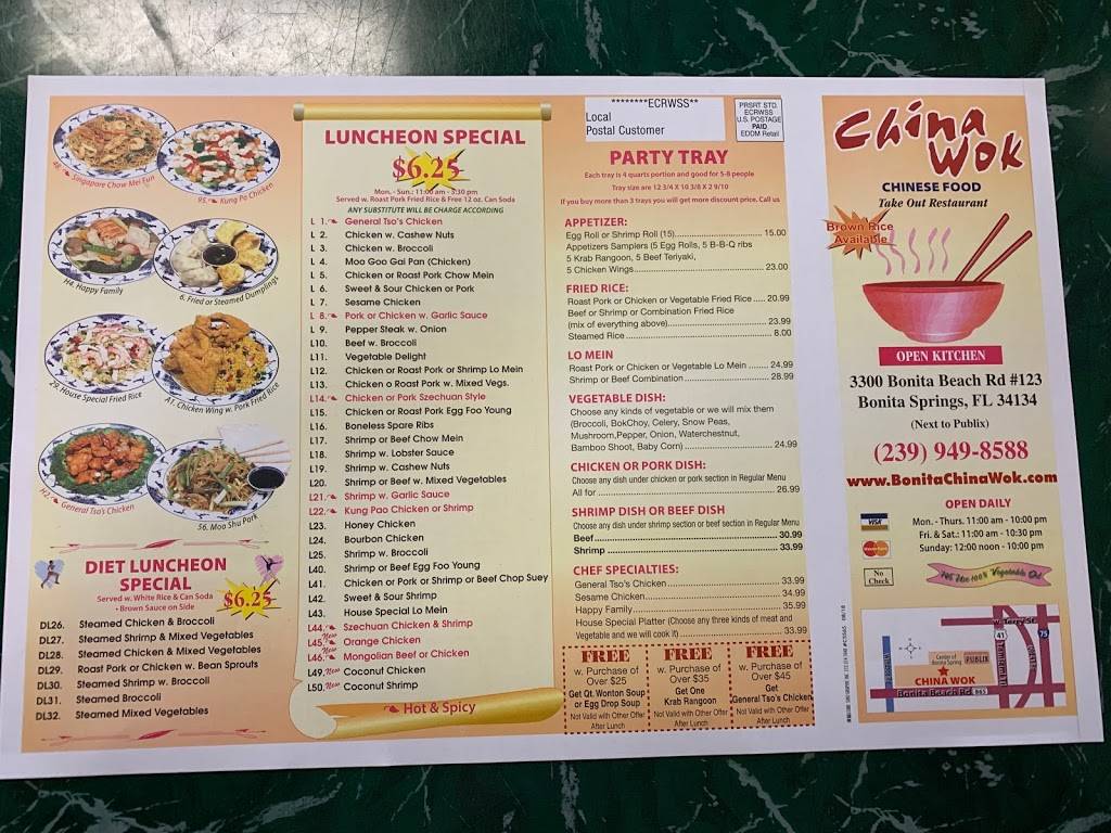 China Wok | restaurant | 3300 Bonita Beach Rd SW #123, Bonita Springs, FL 34134, USA | 2399498588 OR +1 239-949-8588