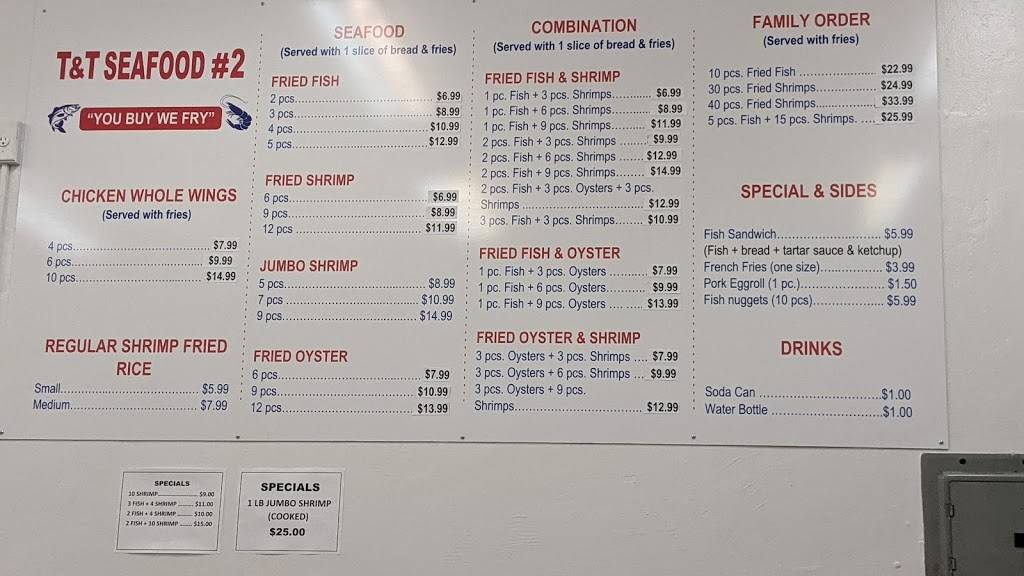 T & T Seafood #2 | restaurant | 4104 MacArthur Blvd, Oakland, CA 94619, USA | 5104821648 OR +1 510-482-1648