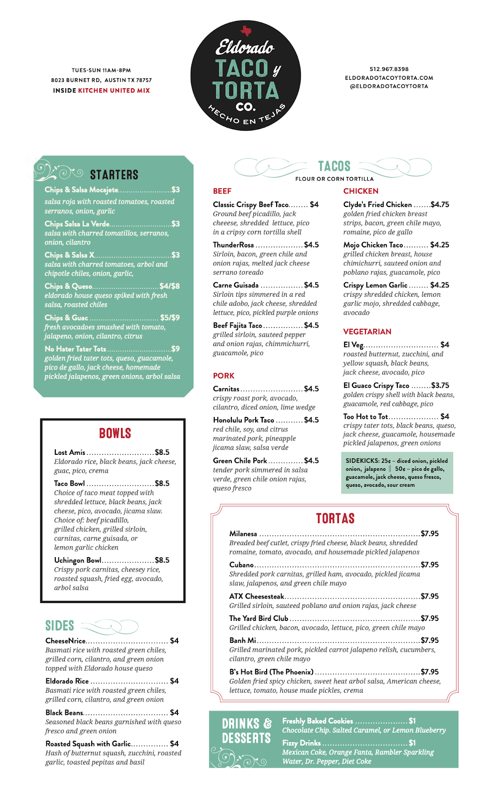 Eldorado Taco y Torta Co. | restaurant | 3300 W Anderson Ln, Austin, TX 78757, USA | 5124202222 OR +1 512-420-2222