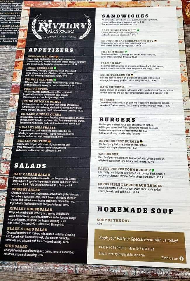 Rivalry Alehouse | restaurant | 945 Main St, Antioch, IL 60002, USA | 8476031124 OR +1 847-603-1124