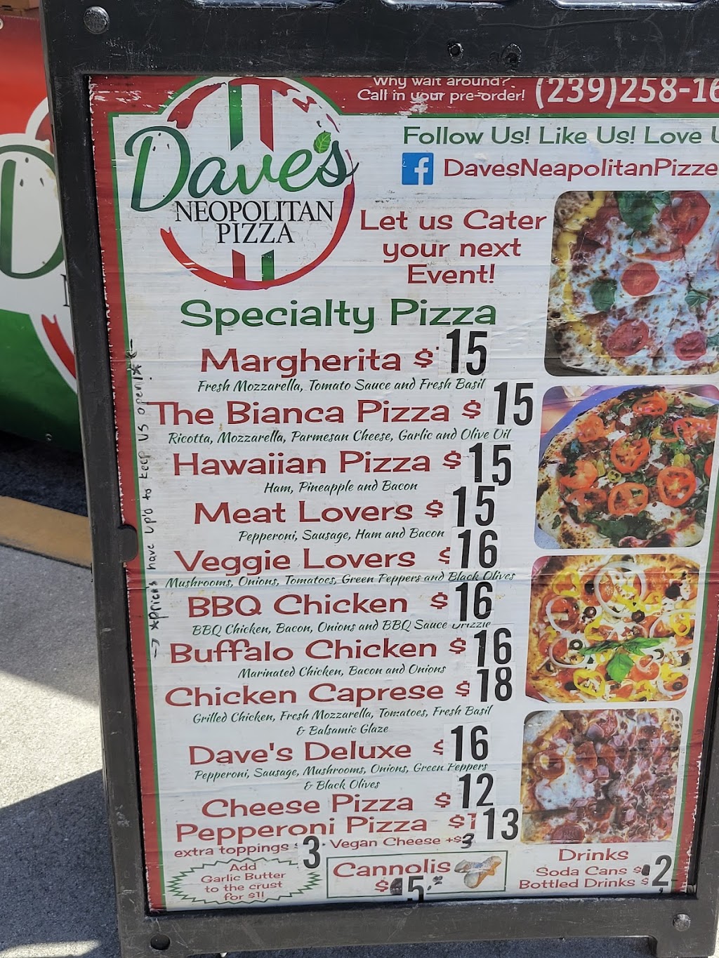 Daves Neapolitan Pizza | restaurant | 15751 San Carlos Blvd, Fort Myers, FL 33908, USA | 2392581629 OR +1 239-258-1629