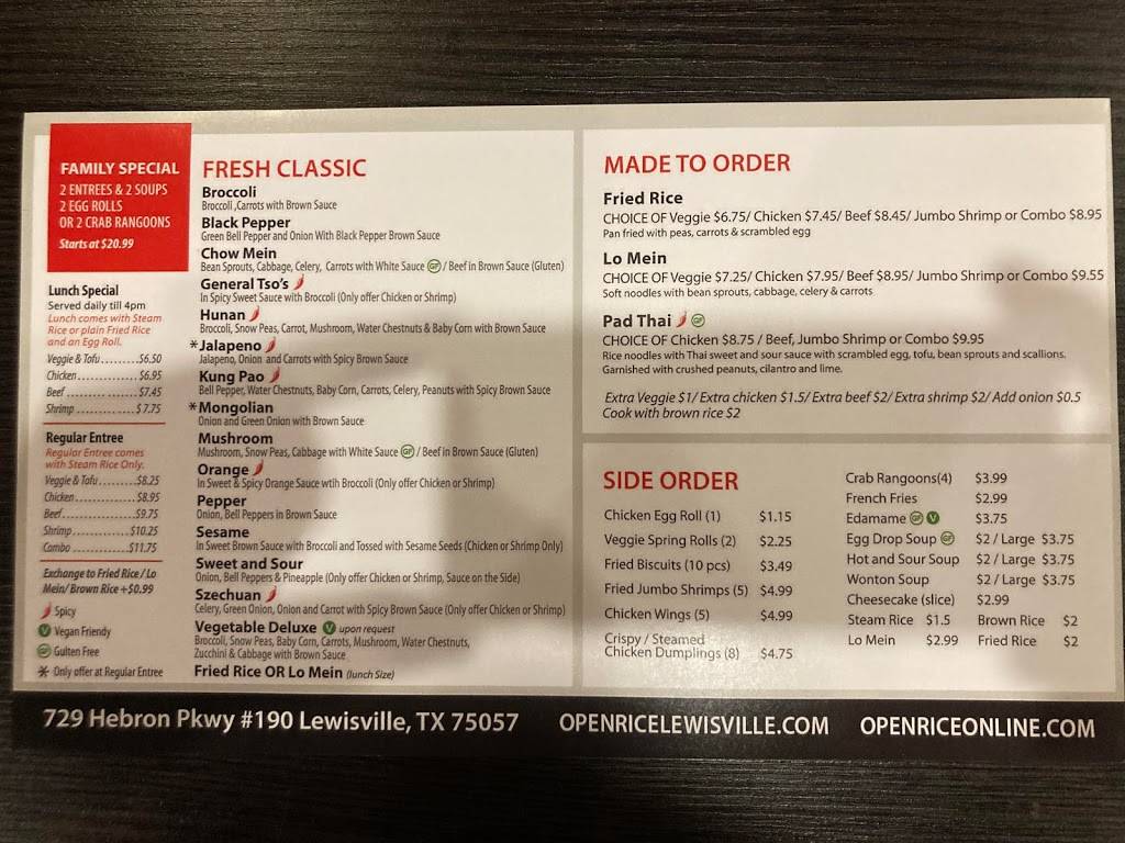 OpenRice Asian Bistro Lewisville | restaurant | 729 Hebron Pkwy #190, Lewisville, TX 75057, USA | 4694643537 OR +1 469-464-3537