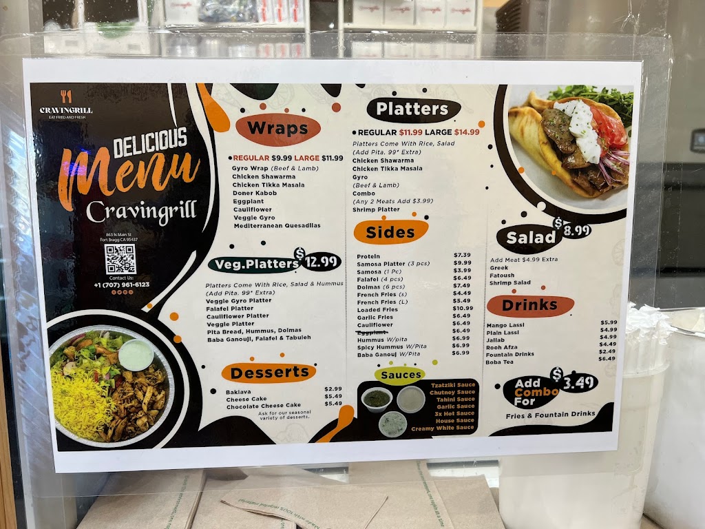 Cravingrill | restaurant | 863 N Main St, Fort Bragg, CA 95437, USA | 7079616123 OR +1 707-961-6123