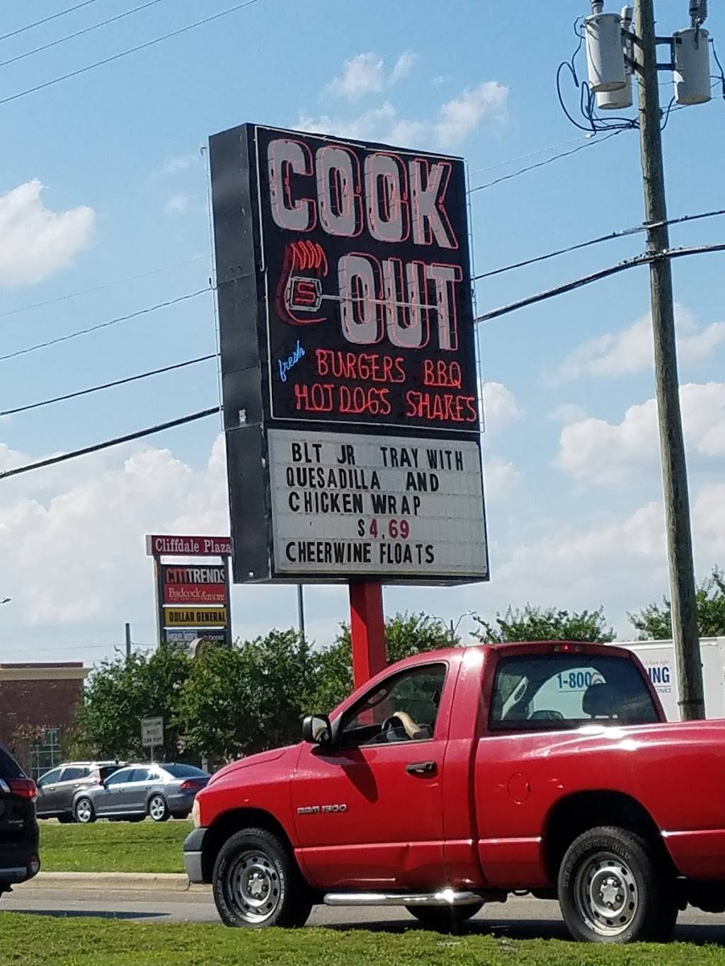 Cook Out | restaurant | 6903 Cliffdale Rd, Fayetteville, NC 28314, USA | 9108677334 OR +1 910-867-7334