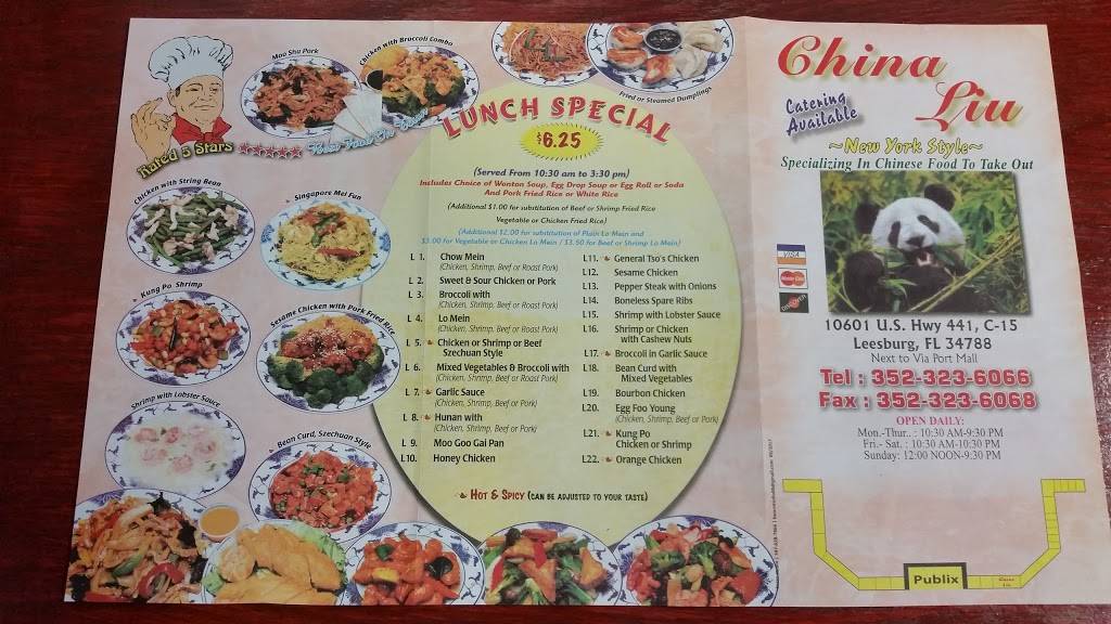 China Liu | restaurant | 10601 US-441, Leesburg, FL 34788, USA | 3523236066 OR +1 352-323-6066