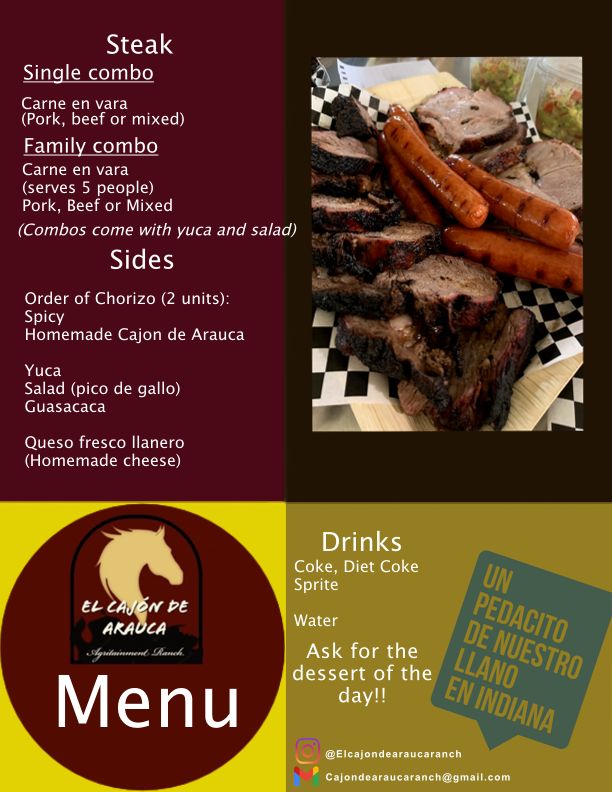 El Cajon de Arauca Agritainment Ranch | restaurant | 7642 W County Rd 350 S, Shirley, IN 47384, USA | 4074852346 OR +1 407-485-2346