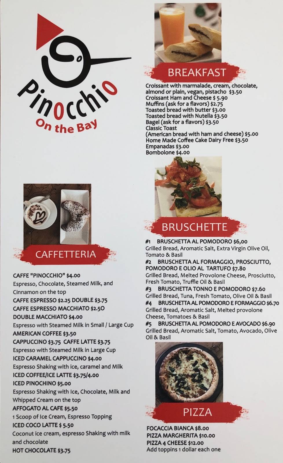 Pinocchio on the Bay | restaurant | 1830 N Bayshore Dr CP2, Miami, FL 33133, USA | 3053720556 OR +1 305-372-0556