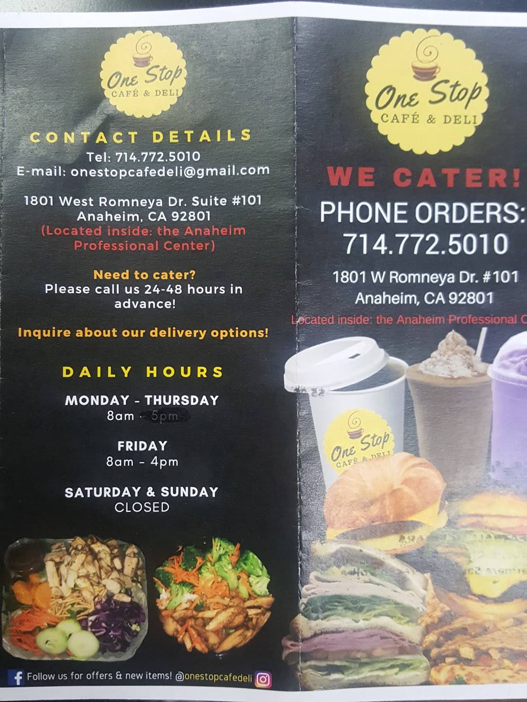 One Stop Snack Shop | restaurant | 1801 W Romneya Dr # 101, Anaheim, CA 92801, USA | 7147725010 OR +1 714-772-5010