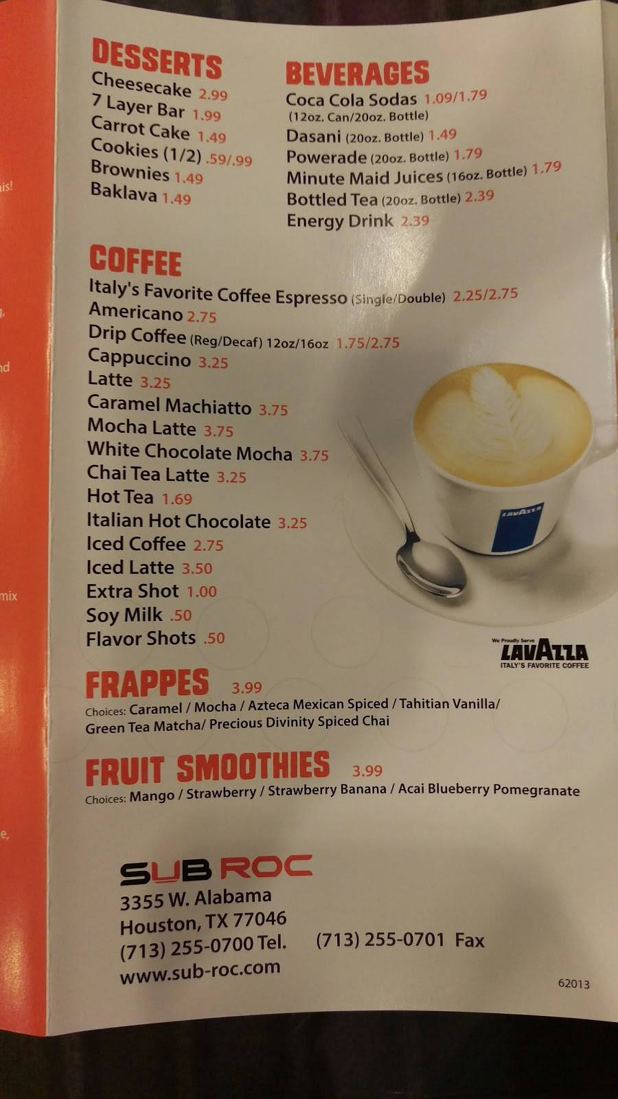 Subroc | restaurant | 3355 W Alabama St, Houston, TX 77056, USA | 7132550700 OR +1 713-255-0700