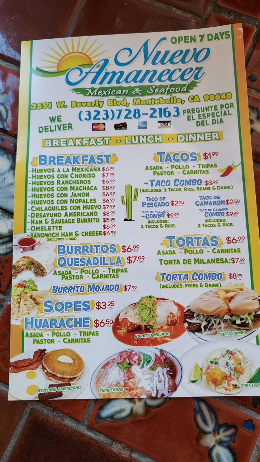 Nuevo Amanecer | restaurant | 2551 N Hay St, Montebello, CA 90640, USA | 3237282163 OR +1 323-728-2163