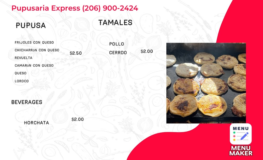 Pupusaria Express | restaurant | 25733 20th Ave S, Des Moines, WA 98198, USA | 2069197787 OR +1 206-919-7787