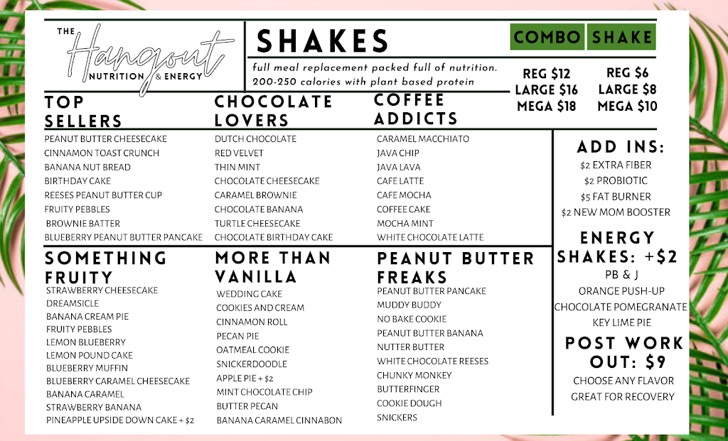 The Hangout Nutrition & Energy | restaurant | 2108 Medical Center Pkwy, Murfreesboro, TN 37129, USA | 6158697359 OR +1 615-869-7359