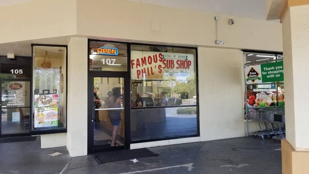Famous Phils Sub Shop | meal takeaway | 107 FL-7, Plantation, FL 33317, USA | 9545873940 OR +1 954-587-3940