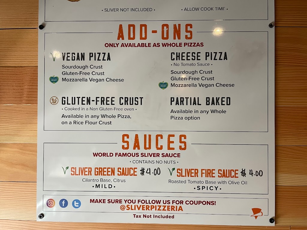 Sliver Pizzeria Danville | restaurant | 100 Railroad Ave, Danville, CA 94526, USA | 9254064809 OR +1 925-406-4809