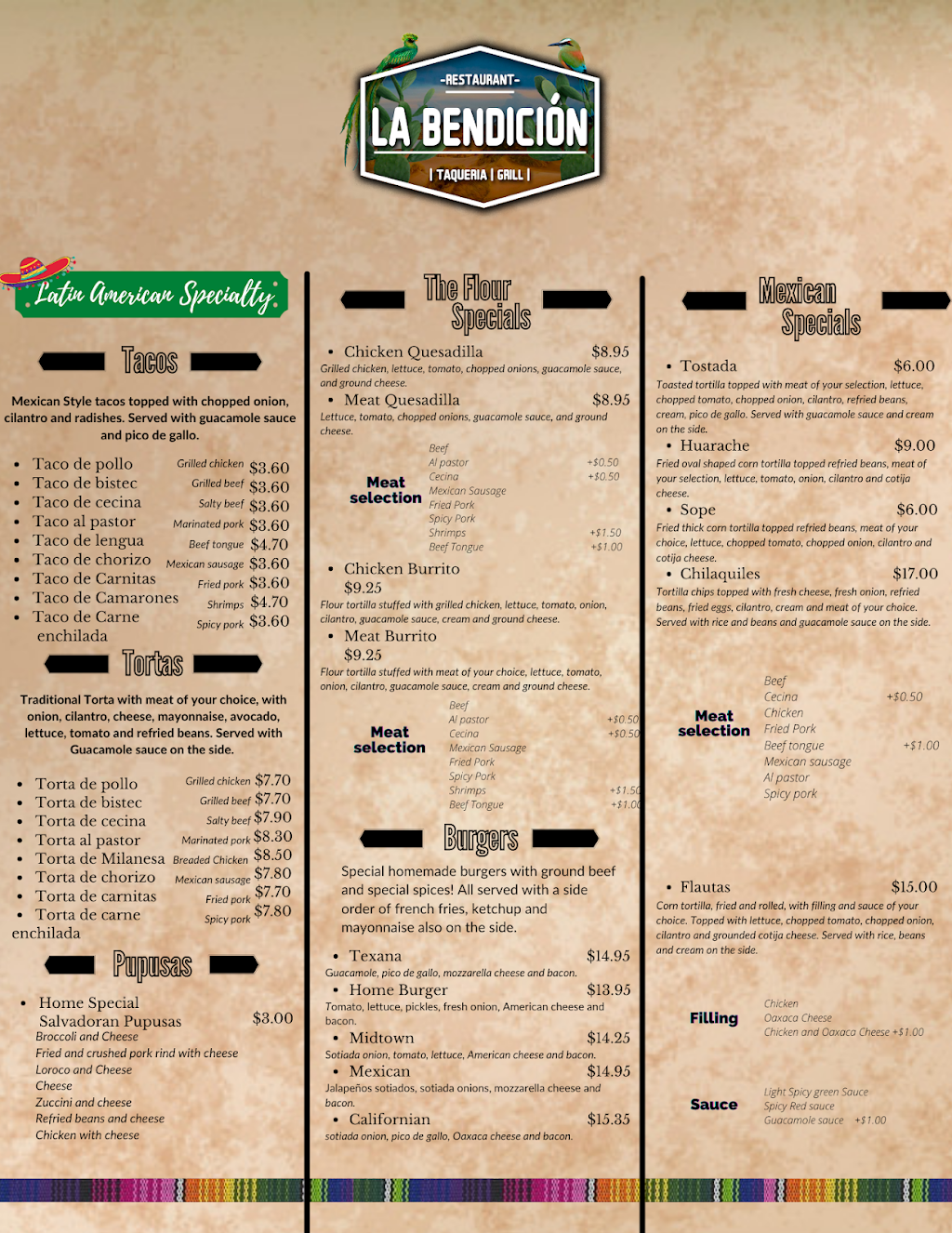 Taqueria y Pupuseria la bendicion | restaurant | 178-23 Jamaica Ave, Queens, NY 11432, USA | 3474050578 OR +1 347-405-0578