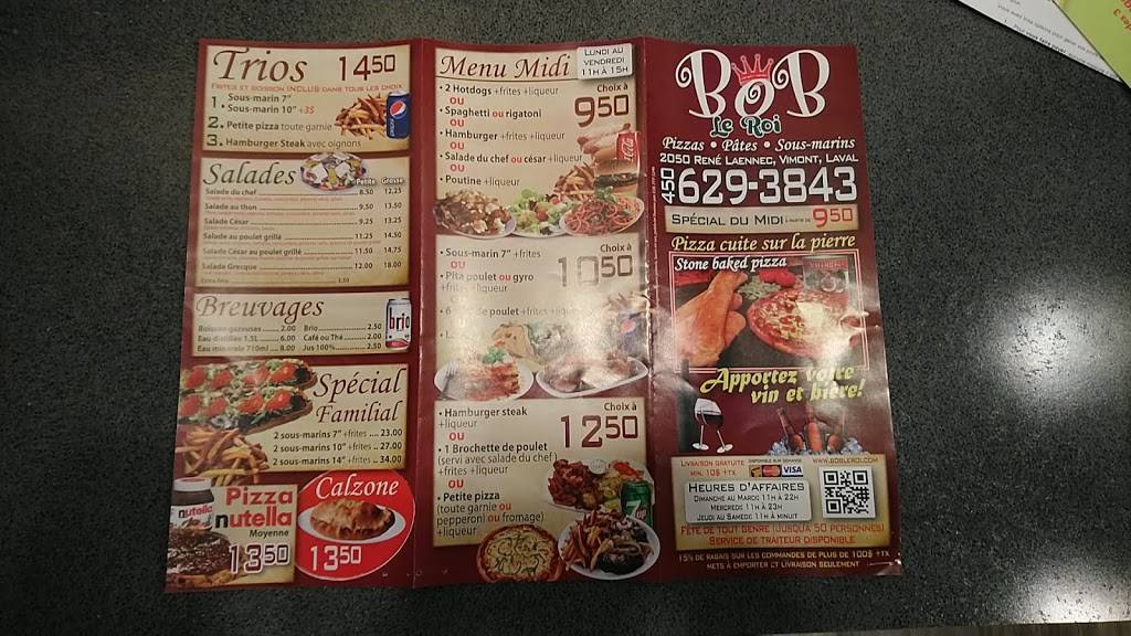 Bob le roi du sous marin | restaurant | 2050 Boulevard René-Laennec, Laval, QC H7M 4J8, Canada | 4506293843 OR +1 450-629-3843