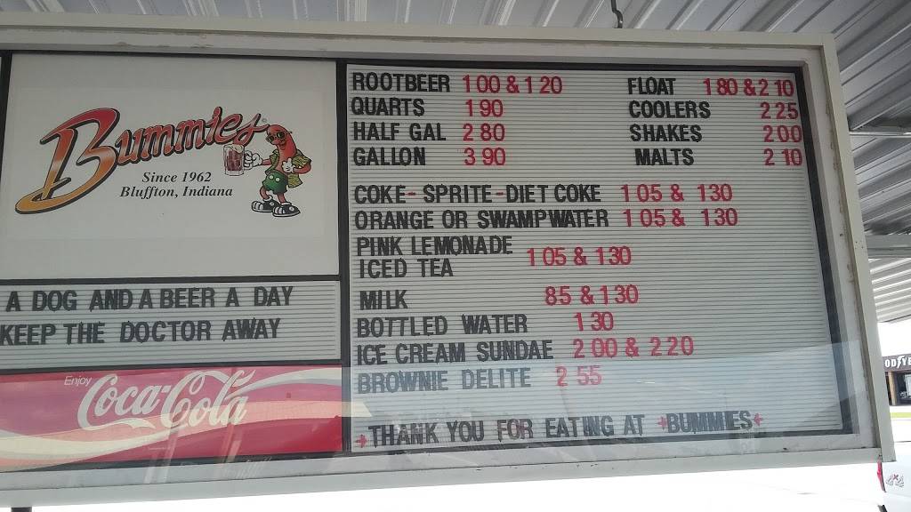 Bummies Drive-In | restaurant | 1263 S Main St, Bluffton, IN 46714, USA | 2608243626 OR +1 260-824-3626