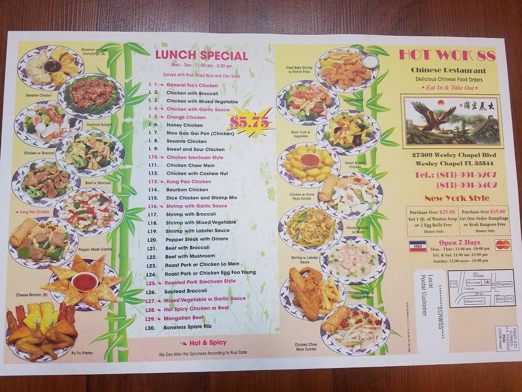 Hot Wok | restaurant | Towne Centre At Wesley Chapel, 27309 Wesley Chapel Blvd, Wesley Chapel, FL 33544, USA | 8139915207 OR +1 813-991-5207