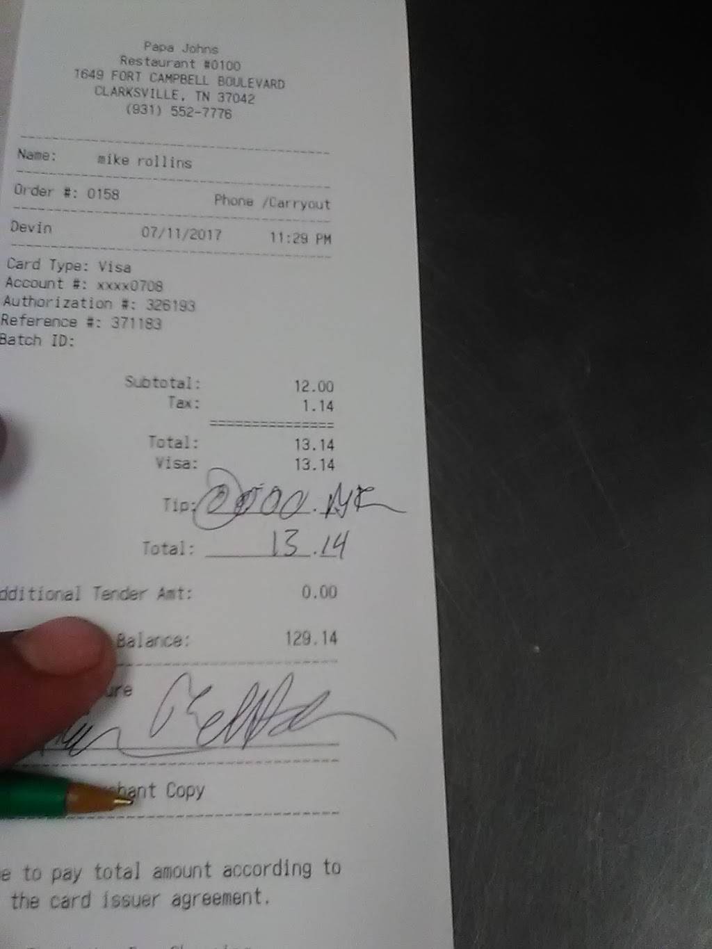 Papa Johns Pizza | restaurant | 1649 Fort Campbell Blvd, Clarksville, TN 37042, USA | 9315527776 OR +1 931-552-7776