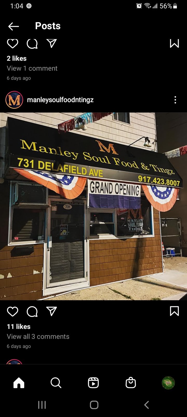 Manely Soulfood and Tingz | restaurant | 731 Delafield Ave, Staten Island, NY 10310, USA | 9174238007 OR +1 917-423-8007