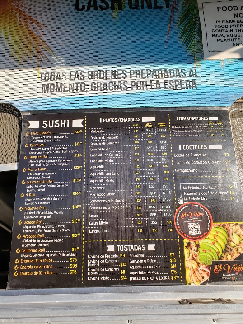 El Viejon Mariscos & Sushi | restaurant | 8928 Limonite Ave, Riverside, CA 92509, USA | 9096828845 OR +1 909-682-8845