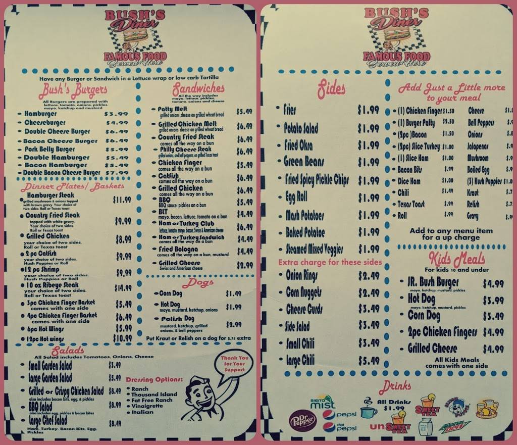 Bushs diner. | restaurant | 7495 US-231, Wetumpka, AL 36092, USA | 3344784130 OR +1 334-478-4130