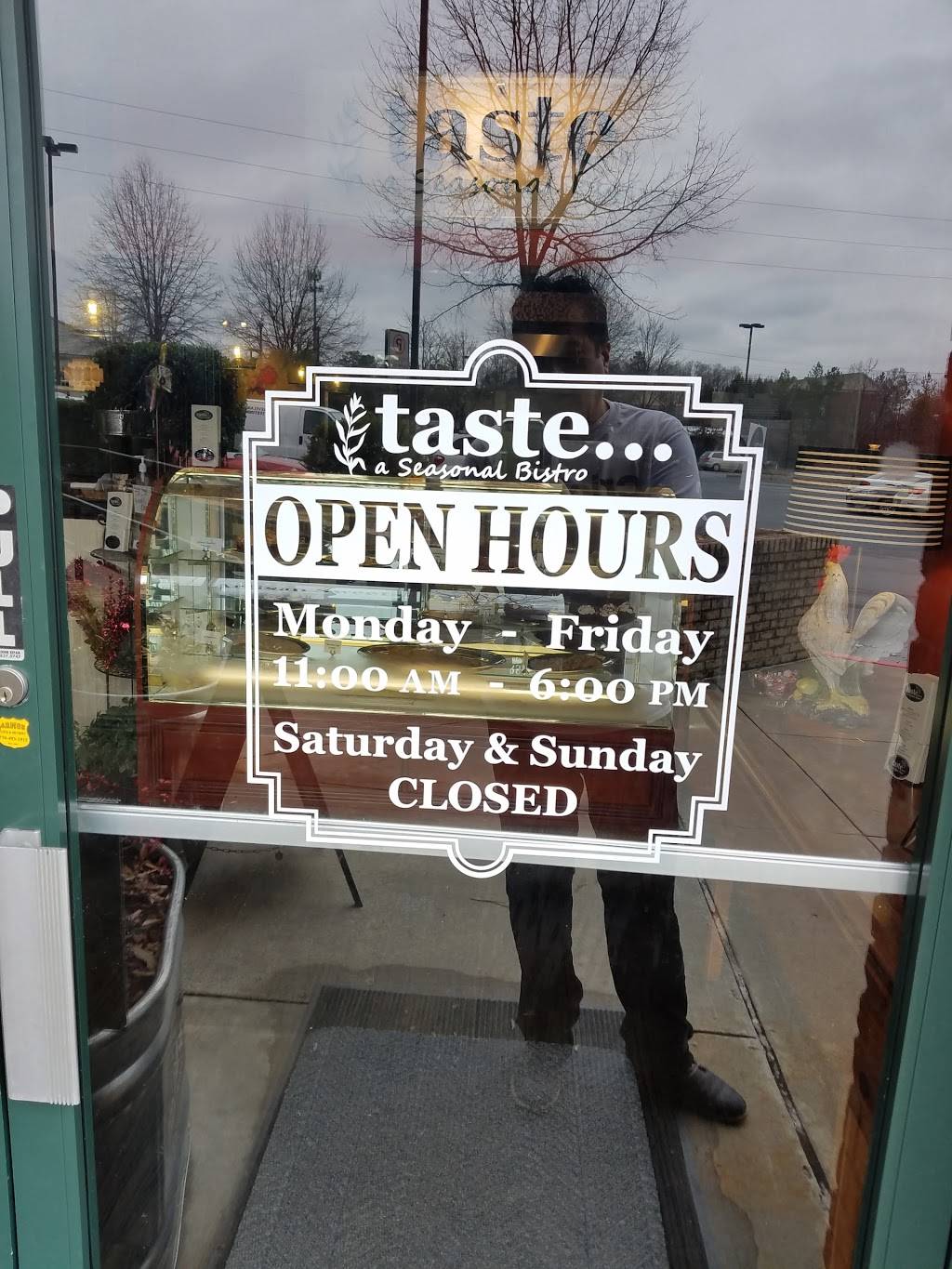 Taste... a seasonal Bistro | restaurant | 8465 Holcomb Bridge Rd suite 610, Johns Creek, GA 30022, USA | 7702840805 OR +1 770-284-0805