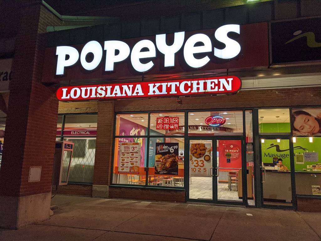 Popeyes | meal takeaway | 1448 Lawrence Ave E, Scarborough, ON M1R 4B7, Canada | 6473486644 OR +1 647-348-6644