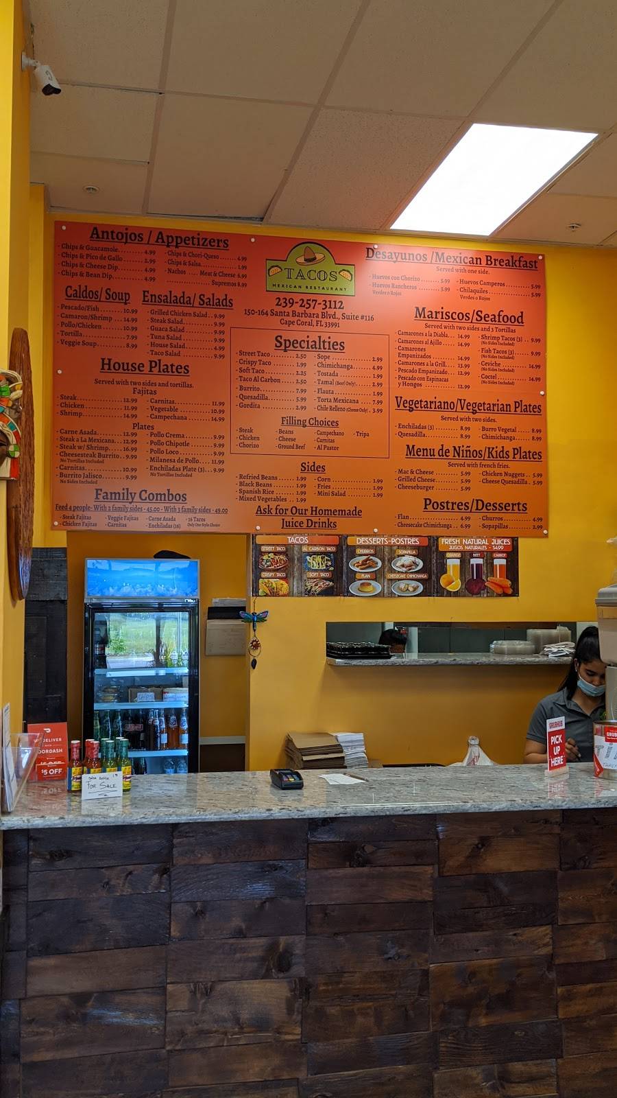 Tacos Mexican Restaurant | restaurant | 30 Hancock Bridge Pkwy, Cape Coral, FL 33991, USA | 2392573112 OR +1 239-257-3112