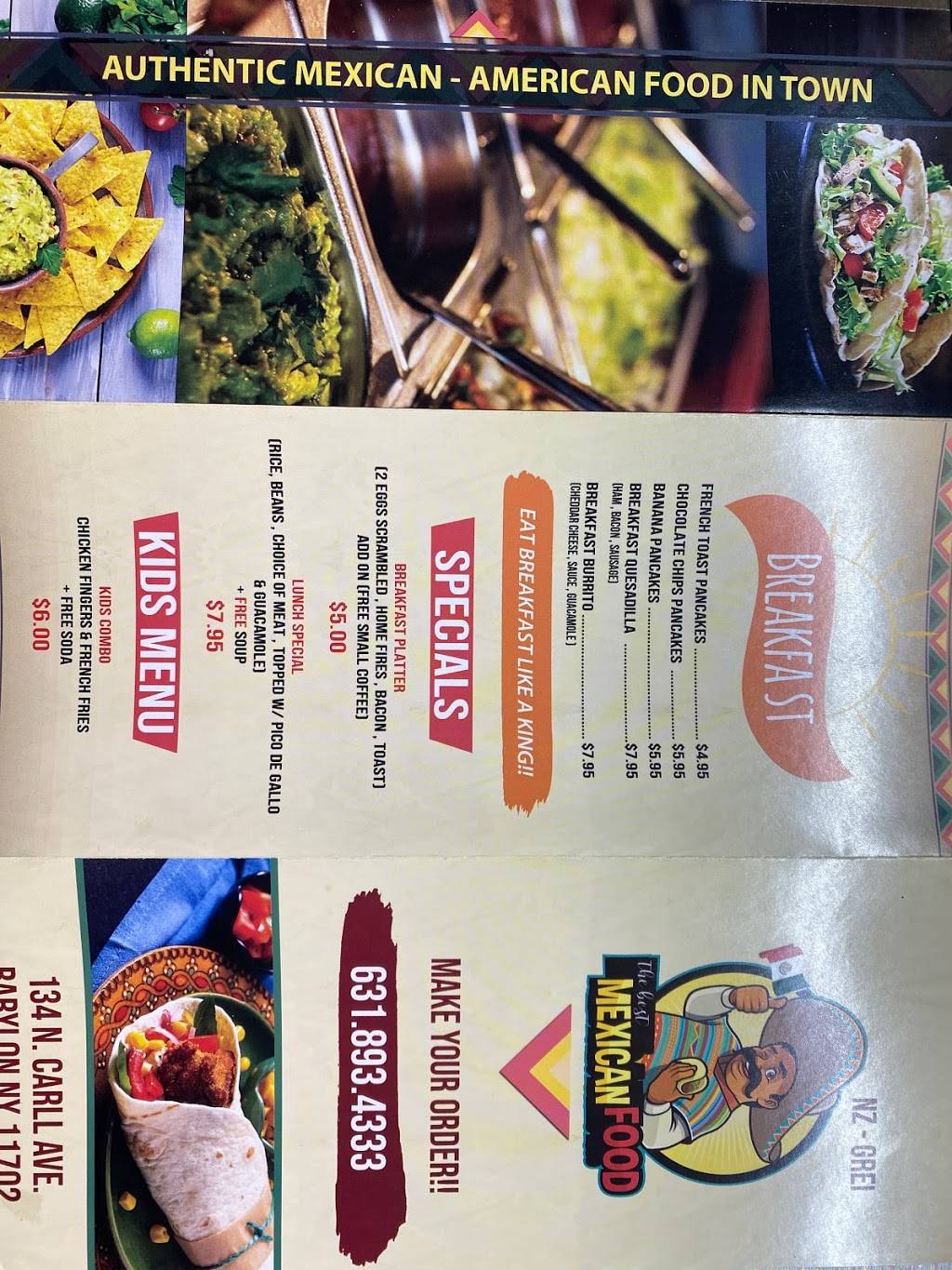 Nz-grei Mexican American food | restaurant | 134 N Carll Ave, Babylon, NY 11702, USA | 6318934333 OR +1 631-893-4333