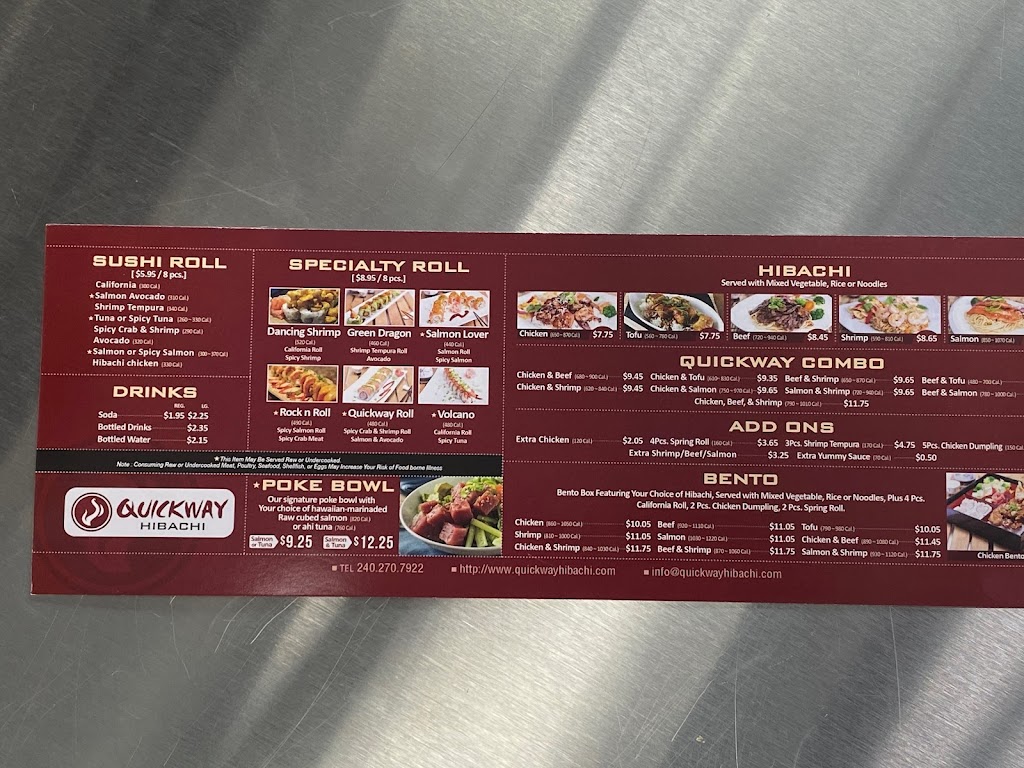 Quickway Japanese Hibachi | restaurant | 3088 Festival Way, Waldorf, MD 20601, USA | 2402707922 OR +1 240-270-7922