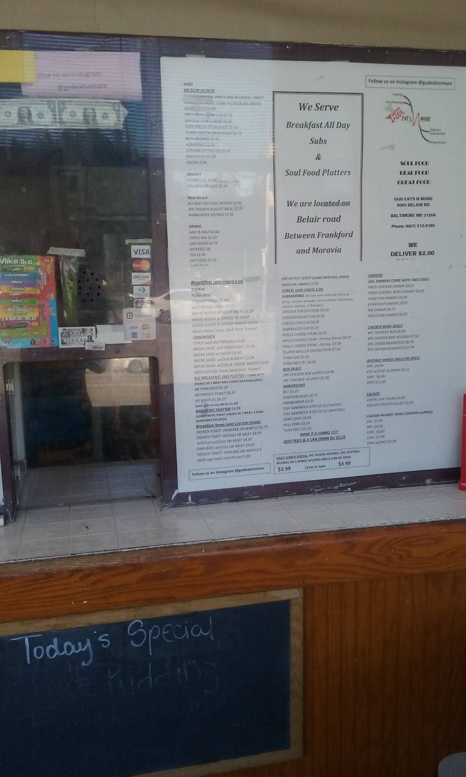 Gud Eats N More | restaurant | 5002 Belair Rd, Baltimore, MD 21206, USA | 6672123180 OR +1 667-212-3180