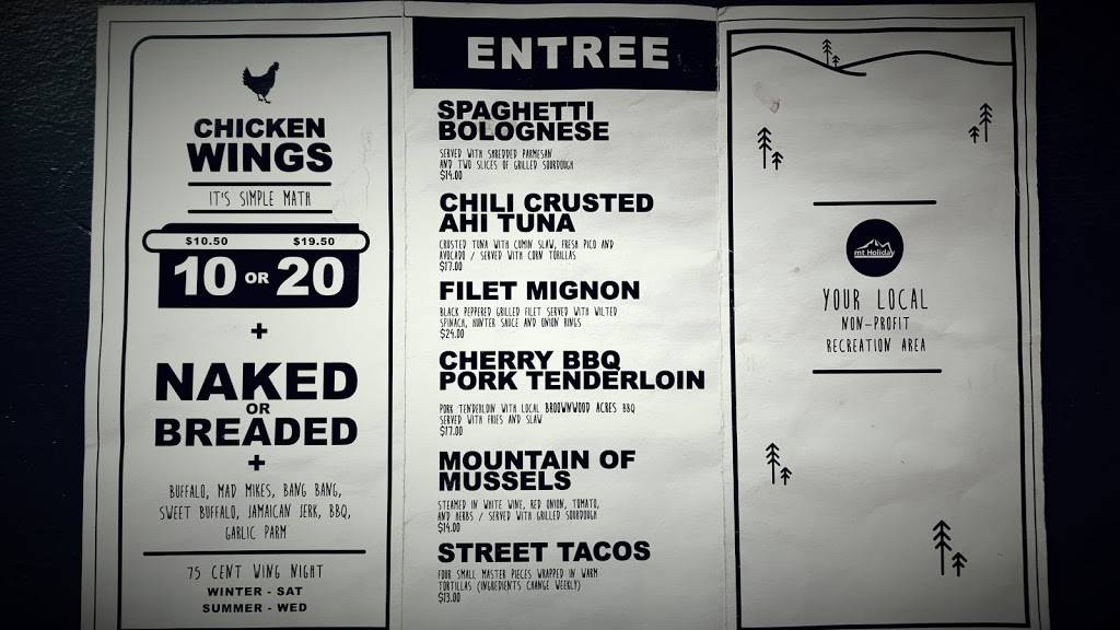 Mt. Holiday T-Bar | restaurant | 3100 Holiday Rd, Traverse City, MI 49686, USA | 2319382500 OR +1 231-938-2500