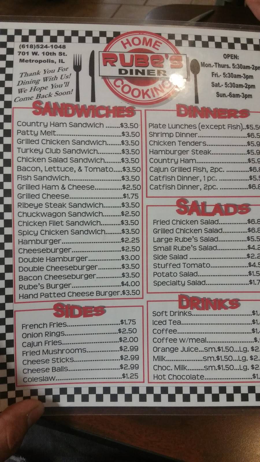 Rubes | restaurant | 701 W 10th St, Metropolis, IL 62960, USA | 6185241048 OR +1 618-524-1048