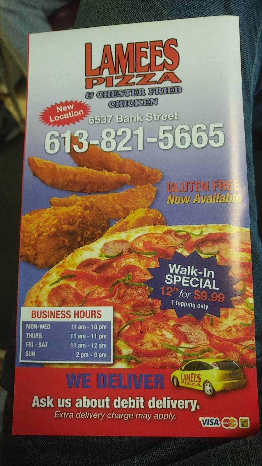 Lamees Pizza | restaurant | 6537 Bank St, Metcalfe, ON K0A 2P0, Canada | 6138215665 OR +1 613-821-5665