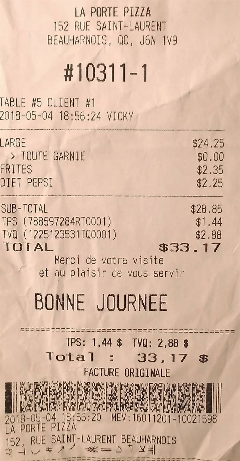 La Porte Pizza | meal delivery | 152 Rue St Laurent, Beauharnois, QC J6N 1V9, Canada | 4504294444 OR +1 450-429-4444