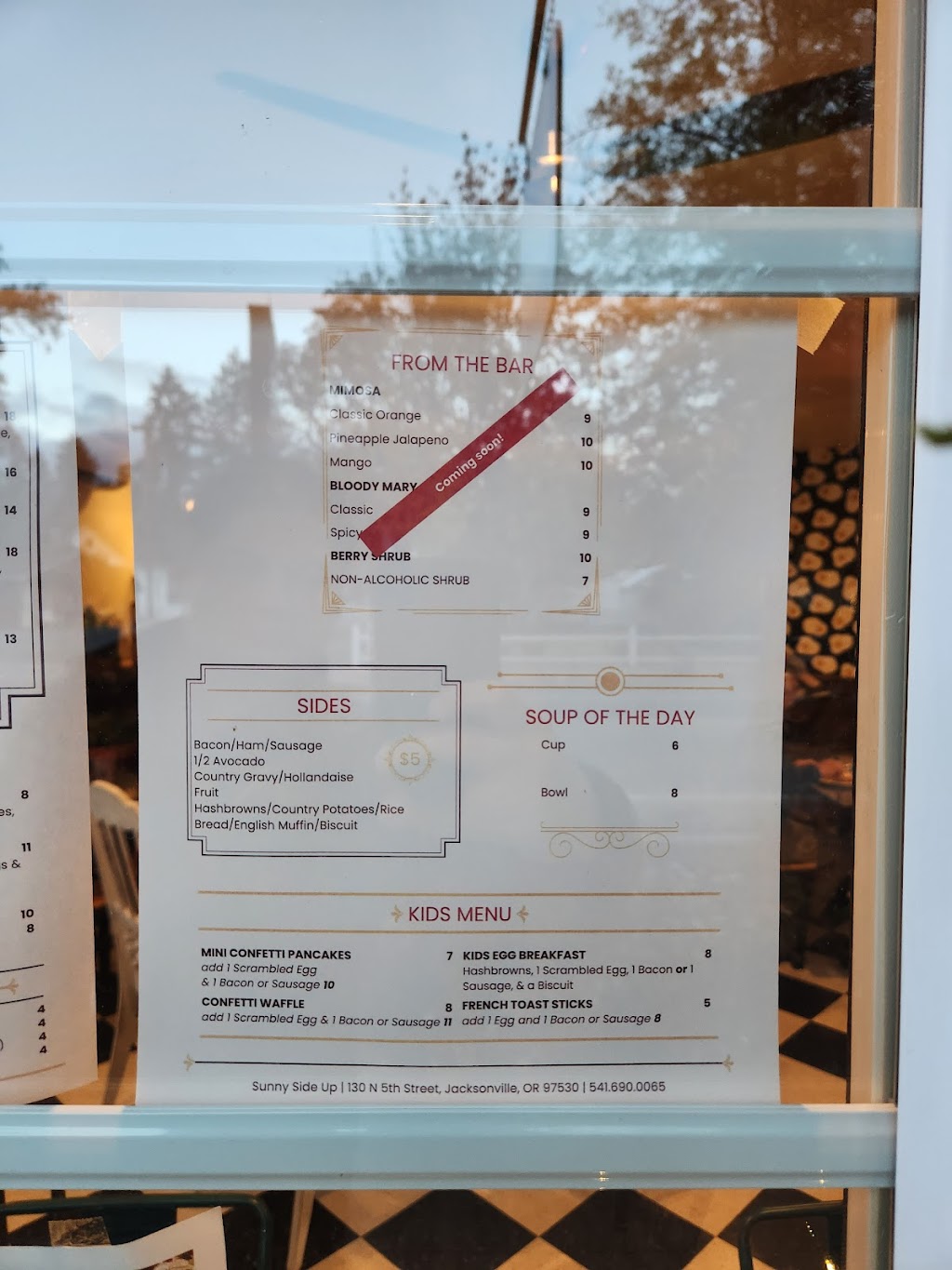 Sunny Side Up | restaurant | 130 N 5th St, Jacksonville, OR 97530, USA | 5416900065 OR +1 541-690-0065