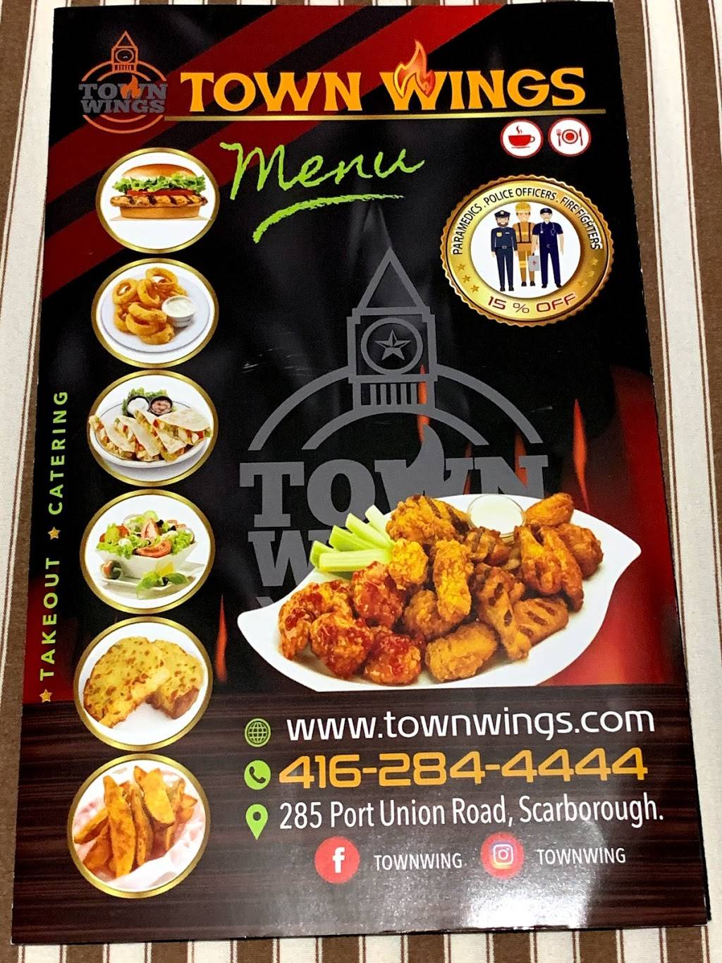 Town Wings | restaurant | 285 Port Union Rd, Scarborough, ON M1C 2L3, Canada | 4162844444 OR +1 416-284-4444
