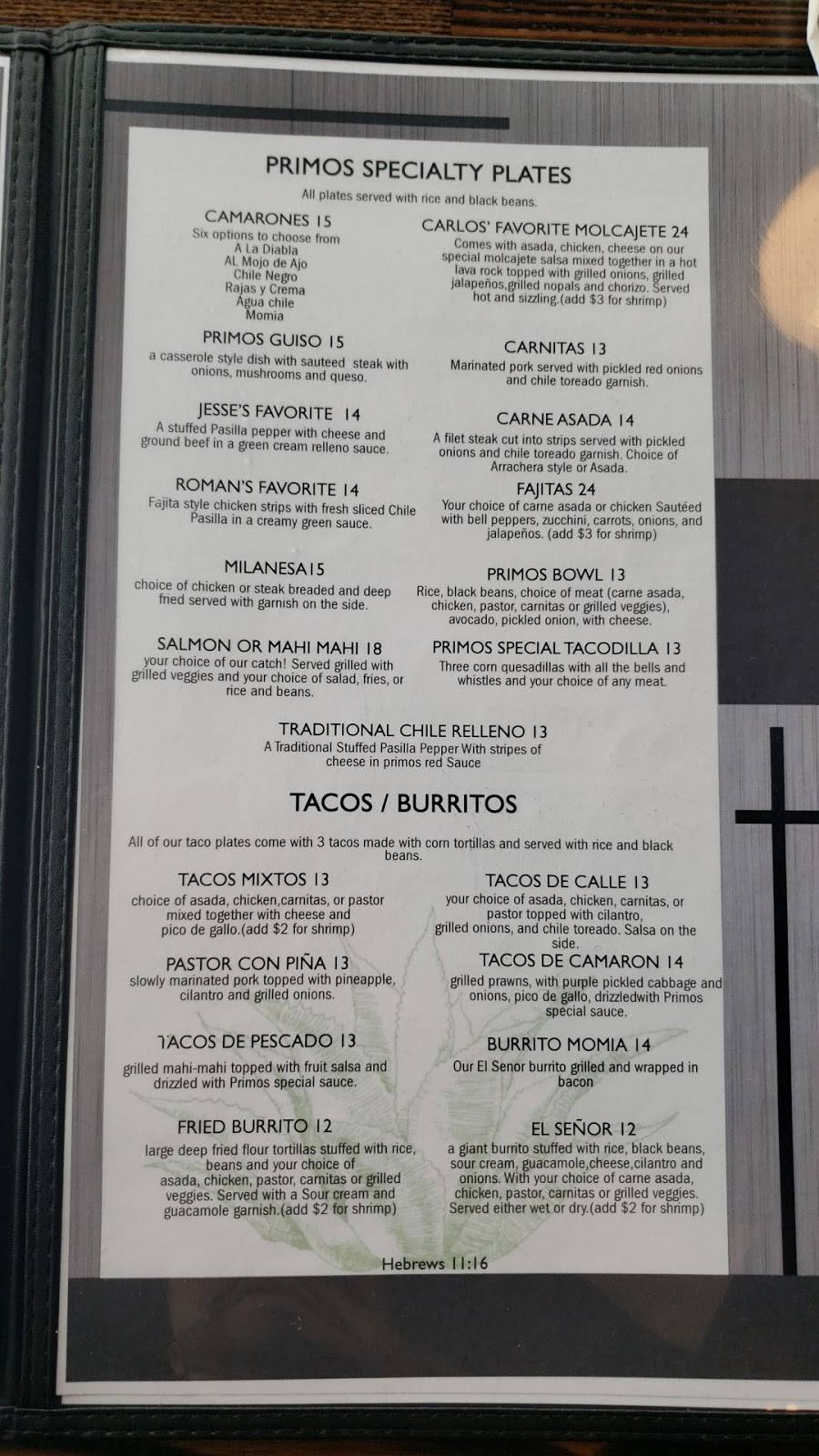 Primos Restaurant and Tequila Bar | restaurant | 222 W River Rd Suite G, Ripon, CA 95366, USA | 2092356233 OR +1 209-235-6233