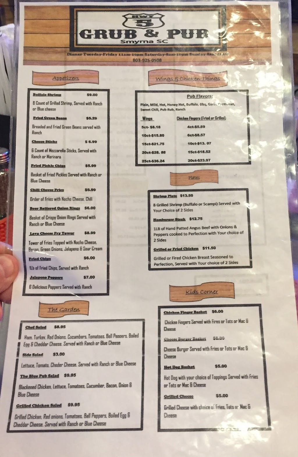 Hwy 5 Grub & Pub | restaurant | 4205 Black Hwy, Smyrna, SC 29743, USA | 8039250508 OR +1 803-925-0508