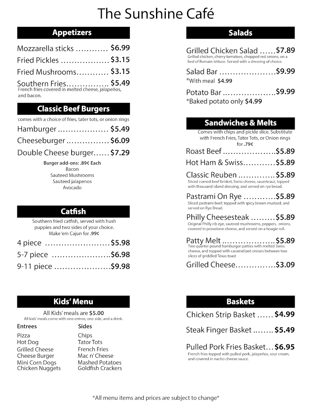 The Sunshine café | restaurant | 10934 TX-24, Paris, TX 75462, USA | 9037372949 OR +1 903-737-2949