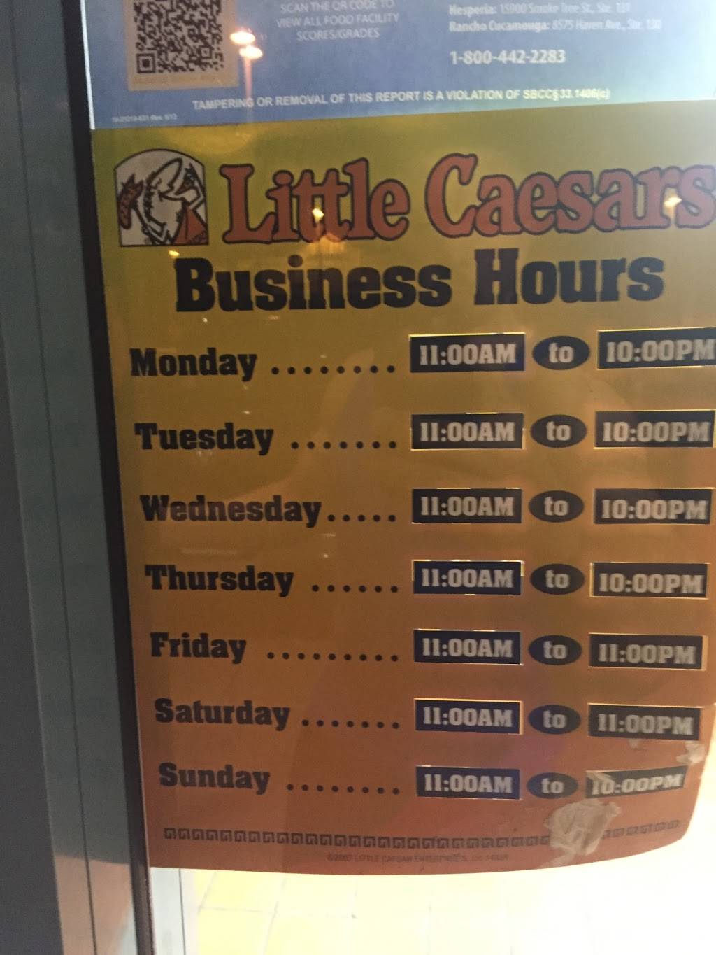 Little Caesars Pizza | meal takeaway | 14676 Pipeline Ave Suite L, Chino Hills, CA 91709, USA | 9093938088 OR +1 909-393-8088