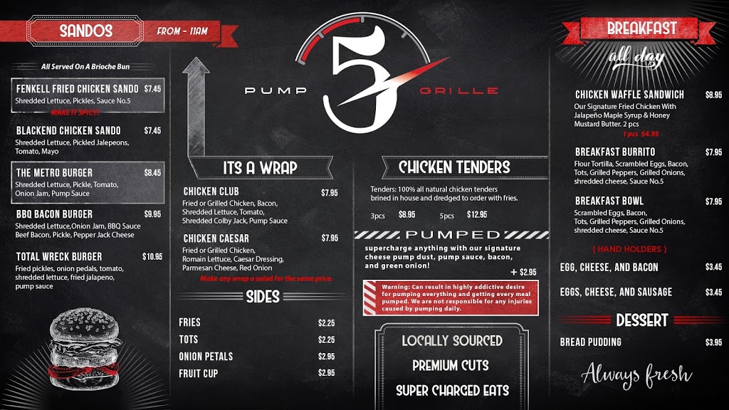 Pump 5 Grille | restaurant | 29401 Five Mile Rd, Livonia, MI 48154, USA | 3134133709 OR +1 313-413-3709